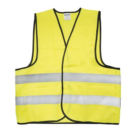 Surtek Yellow Safety Vest with Reflective Bands 137378